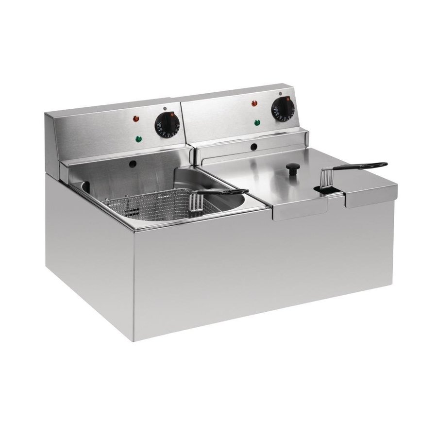 Tabletop double fryer LDF2 | stainless steel | 8L | 31.5 x 54 x 41.7cm