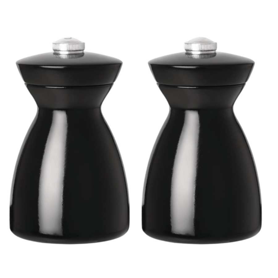 ensemble moulin à sel et à poivre en bois noir | 11,5 cm