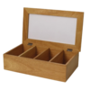 Olympia  Hevea Teebox aus Holz | 9 cm (H) x 33,5 cm (B) x 20 cm