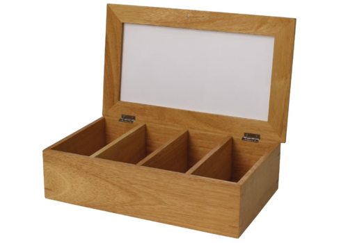  Olympia hevea wooden tea box | 9cm(h) x 33.5cm(w) x 20cm 