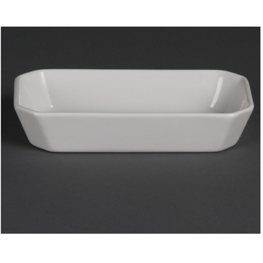Whiteware rectangular amuse dishes 185mm (6 pieces)