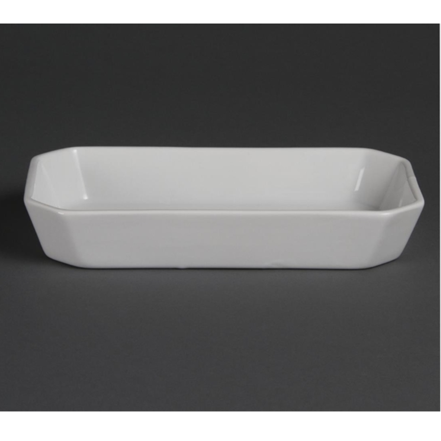 Amuse-bouches rectangulaires en faïence blanche 235 mm (6 pièces)
