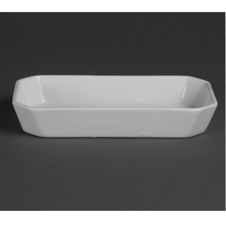 Whiteware rectangular amuse dishes 235mm (6 pieces)