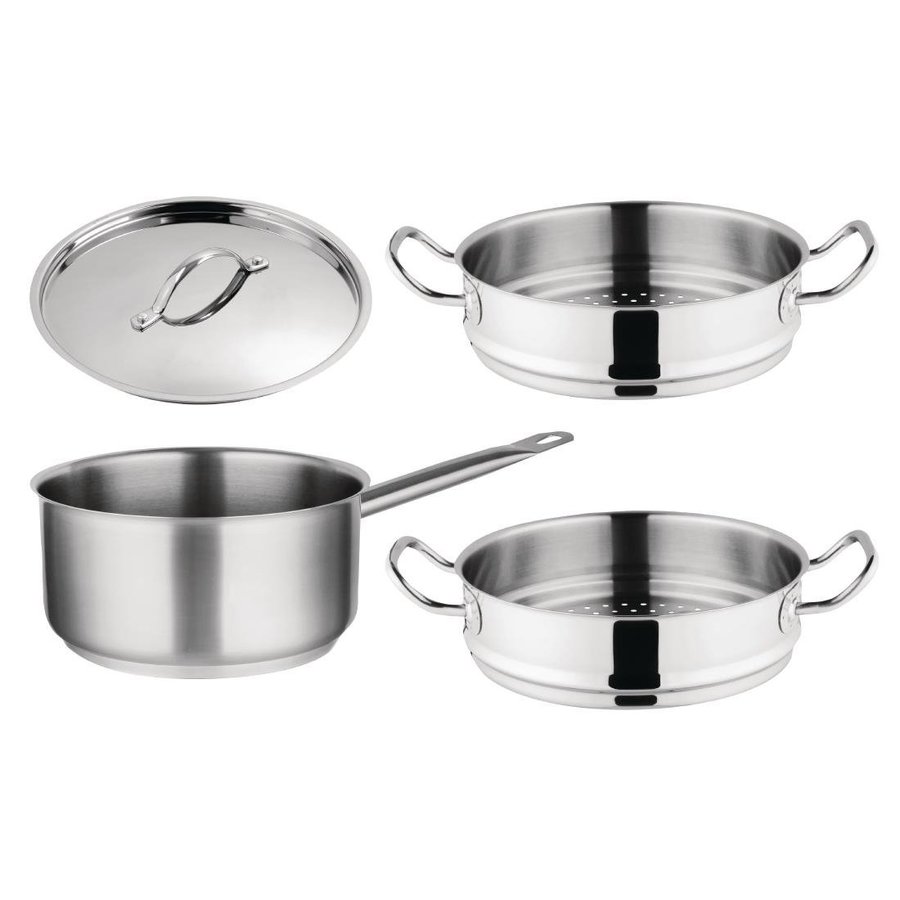 Stainless Steel Saucepan and Steamers | 3 piece set