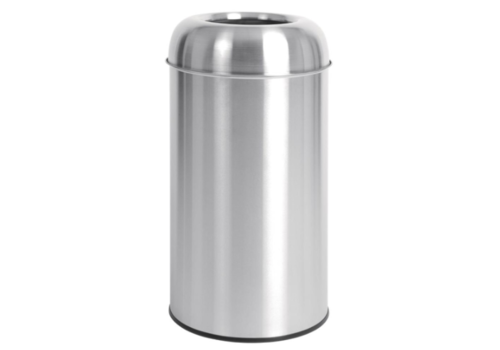  Bolero Stainless Steel Bullet Waste Bin | Open-top | Silver | 40L 