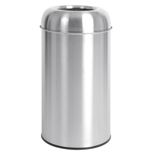  Bolero Stainless Steel Bullet Waste Bin | Open-top | Silver | 40L 