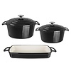 Vogue Frying Pans and Oven Dish | 3 Piece Set | Cast iron | Non-stick layer