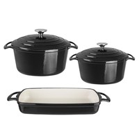 Frying Pans and Oven Dish | 3 Piece Set | Cast iron | Non-stick layer