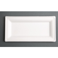 Bagasse Plates | Compostable | Rectangular | 258mm | (50 pieces)