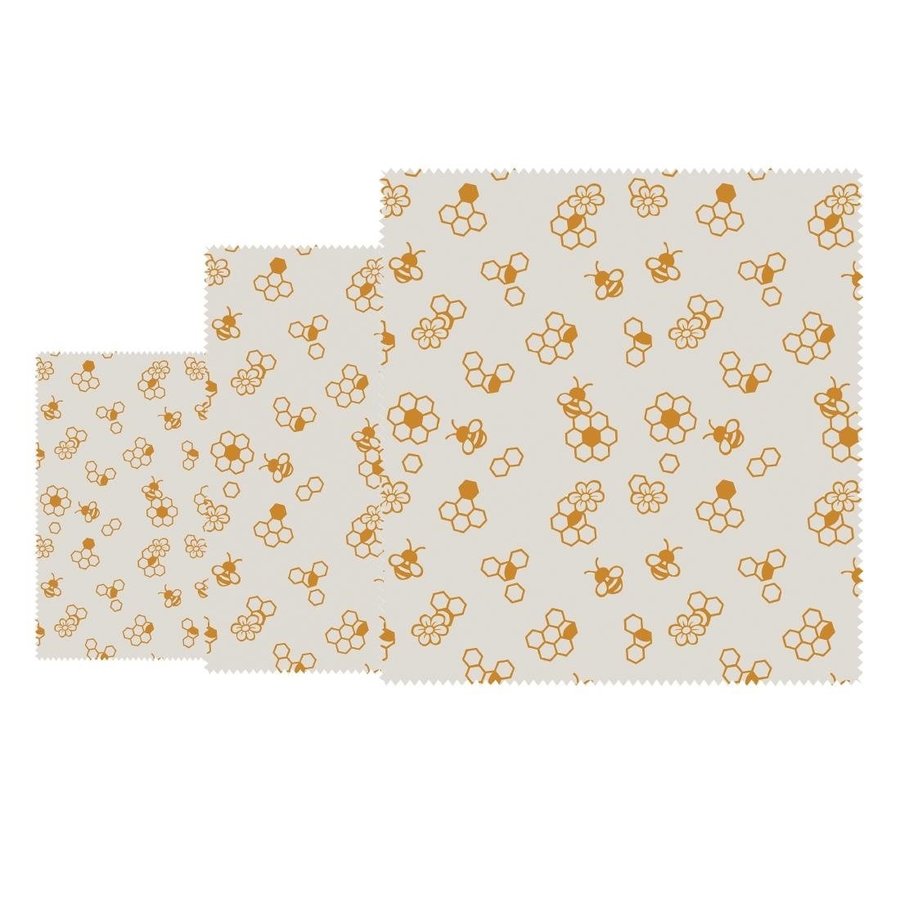 Chiffons en cire d'abeille | Paquet de 3 | S, M et L