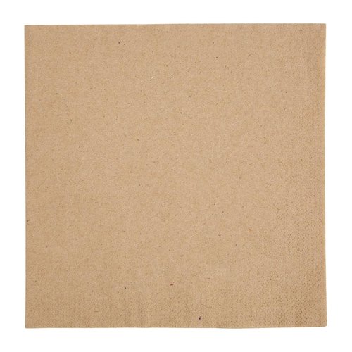  HorecaTraders Dinner napkins | 1/4 fold | Recycled kraft | 400mm (2000 pieces) 