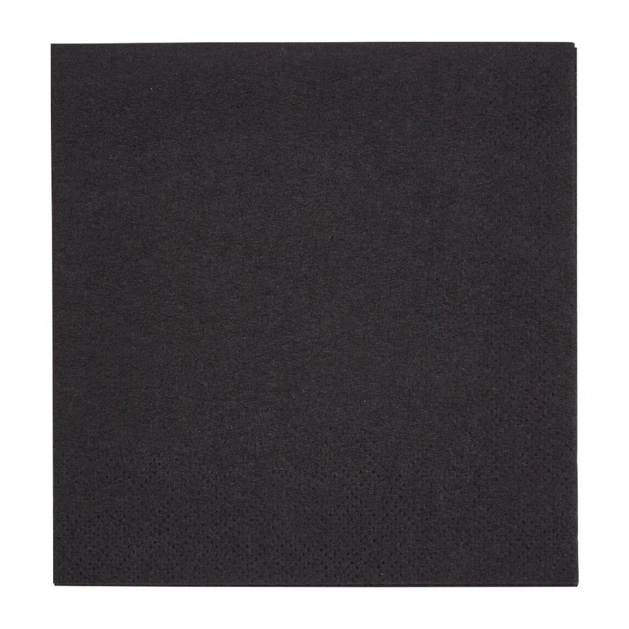 Serviettes à cocktail | 1/4 pli | Noir | 240 mm (4000 pièces)