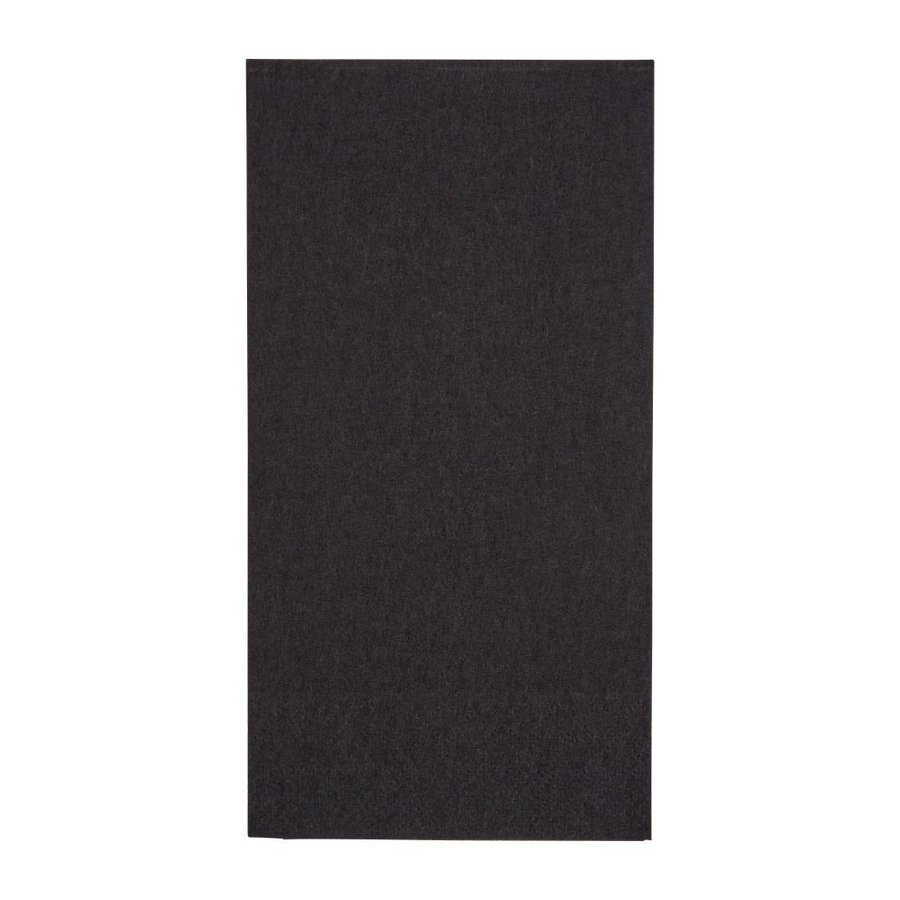 Serviettes de table Fiesta | 1/8 pli | Noir (2000 pièces)