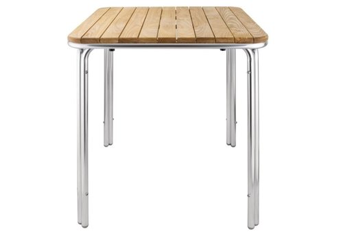  Bolero stackable table 70cm square ash/aluminium legs 