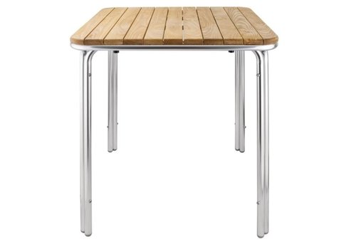  Bolero stapelbare tafel 70cm vierkant essen/aluminium poten 