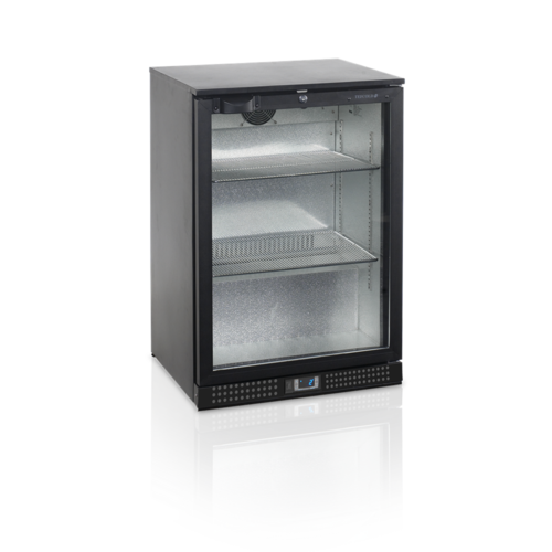  HorecaTraders Bar fridge | Black | Glass door | Includes lock 