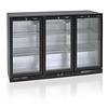 HorecaTraders Bar fridge | Black | 3 doors | Includes lock