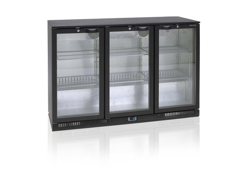  HorecaTraders Réfrigérateur bar | Noir | 3 portes | Serrure incluse 