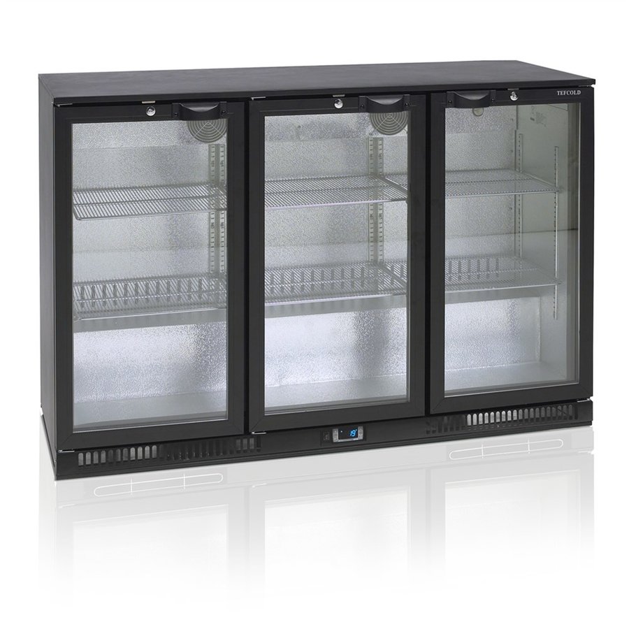 Bar fridge | Black | 3 doors | Includes lock