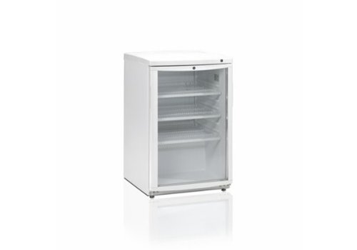 HorecaTraders Refroidisseur de bouteilles | Blanc | Porte battante | 4 pieds réglables 