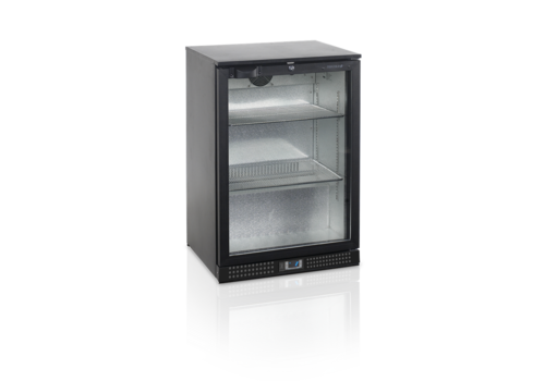  HorecaTraders Bar fridge | Black | Glass door | Includes lock 