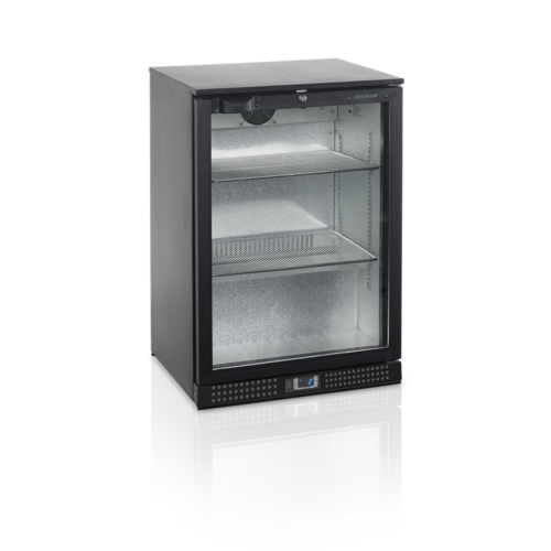  HorecaTraders Réfrigérateur bar | Noir | Porte vitrée | Serrure incluse 