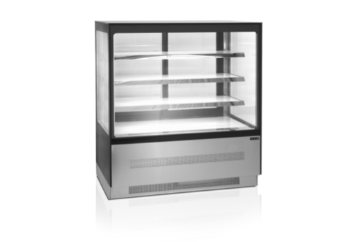  HorecaTraders Présentoir de comptoir | Réfrigéré | Argent | 900 x 750 x 1350 mm 