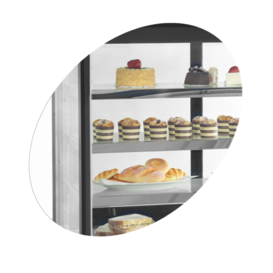 Display counter | Refrigerated | Black | 1200 x 750 x 1350 mm