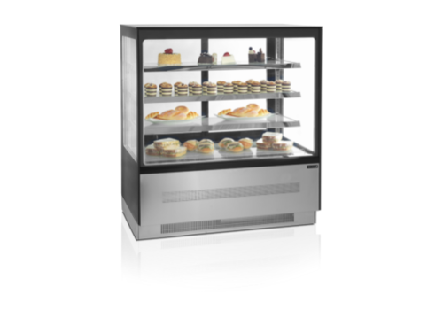  HorecaTraders Thekendisplay | Gekühlt | Schwarz | 1200 x 750 x 1350 mm 