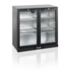 HorecaTraders Bar fridge | Black | 2 Glass Doors | Includes lock
