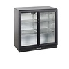 HorecaTraders Bar fridge | 2 Glass Doors | Includes Lock | 191L