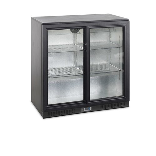  HorecaTraders Bar fridge | 2 Glass Doors | Includes Lock | 191L 