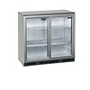 HorecaTraders Bar fridge | Chrome | 2 Glass Doors | Includes lock