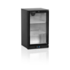 HorecaTraders Bar fridge | Black | Glass door | Includes lock | 100L