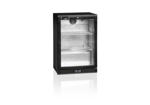  HorecaTraders Bar fridge | Black | Glass door | Includes lock | 122L 