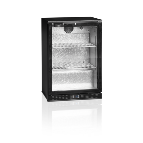  HorecaTraders Barkühlschrank | Schwarz | Glastür | Inklusive Schloss | 122L 