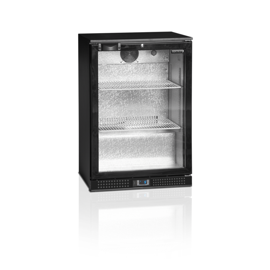 Réfrigérateur bar | Noir | Porte vitrée | Serrure incluse | 122L