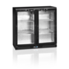 HorecaTraders Bar fridge | Black | 2 Glass doors | Includes lock