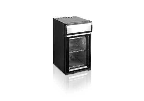  HorecaTraders Table top fridge | Black | Glass Door | 332 x 423 x 618mm 