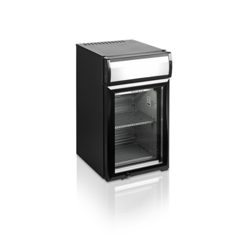  HorecaTraders Table top fridge | Black | Glass Door | 332 x 423 x 618mm 