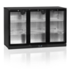 HorecaTraders Bar fridge | Black | 3 doors | Including Lock