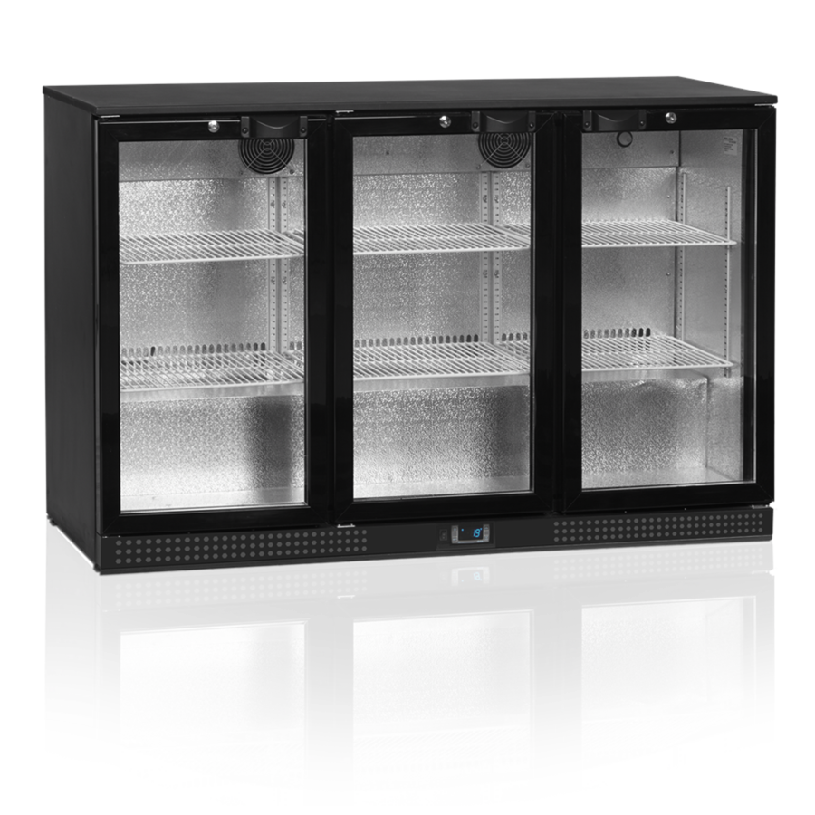 Bar fridge | Black | 3 doors | Including Lock
