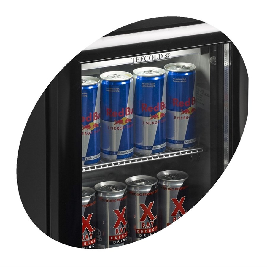 Réfrigérateur d'exposition | Noir | Porte vitrée | 22 litres