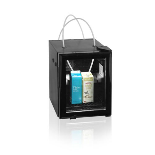  HorecaTraders Koelkast voor Melk | Zwart | Glazen deur |  36 x 41 x 49 cm 