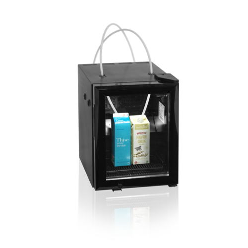  HorecaTraders Kühlschrank für Milch | Schwarz | Glastür | 36 x 41 x 49 cm 