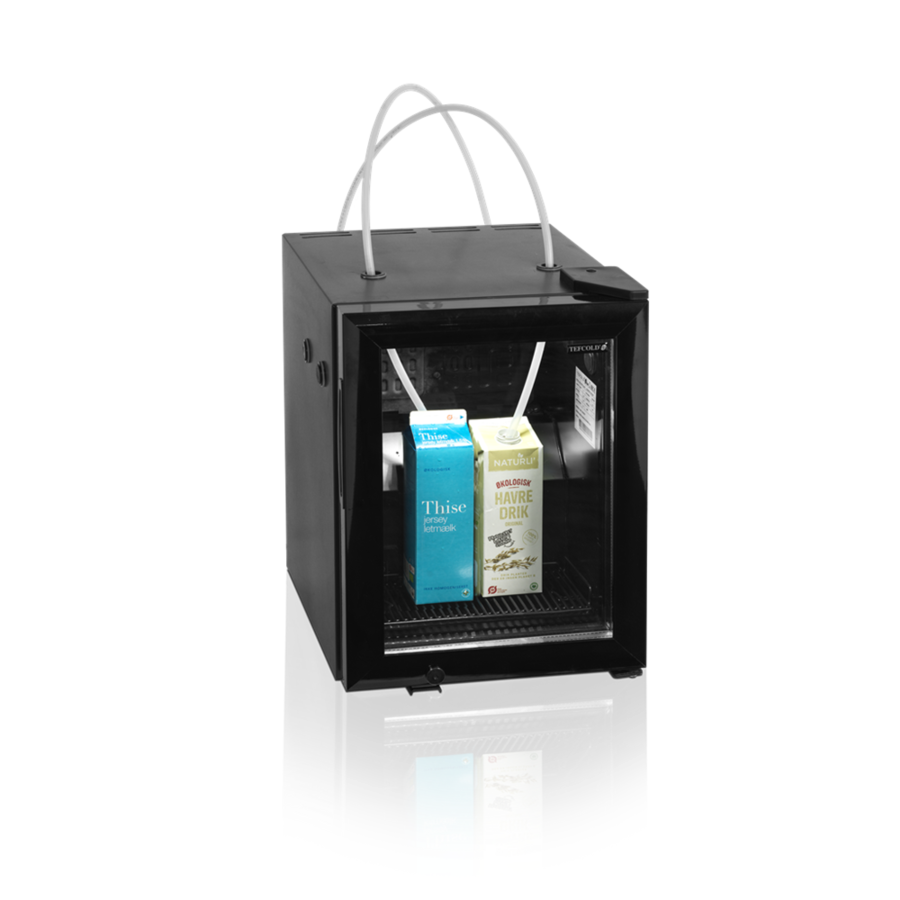 Fridge for milk | Black | Glass door | 36x41x49cm