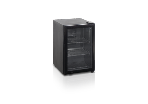  HorecaTraders Display refrigerator | Black | Glass door | 40x50x67cm 