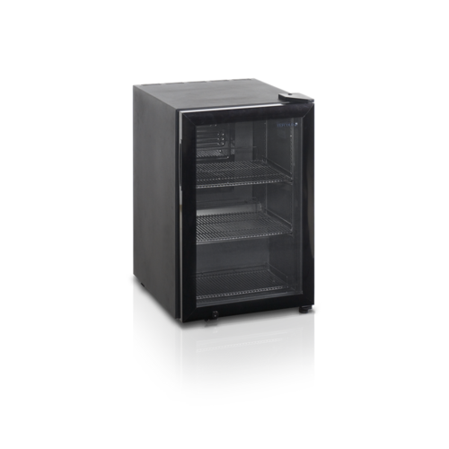  HorecaTraders Display refrigerator | Black | Glass door | 40x50x67cm 