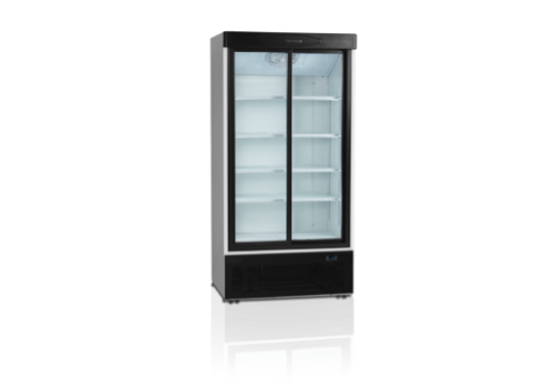  HorecaTraders Display refrigerator | 2 glass doors | Black | 100 x 74 x 199 cm 