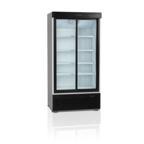  HorecaTraders Display refrigerator | 2 glass doors | Black | 100 x 74 x 199 cm 